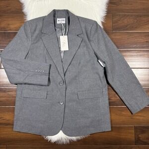 NA-KD X‎ Stephsa Women's Size EU 42 / US 12 Gray Oversized Blazer Jacket